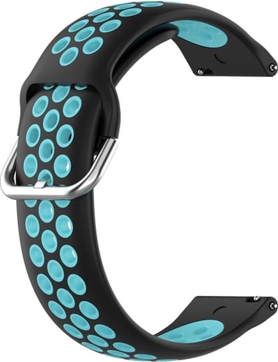 Siliconen bandje - geschikt voor Samsung Gear S3 / Galaxy Watch 3 45 mm / Galaxy Watch 46 mm - zwart-mintgroen