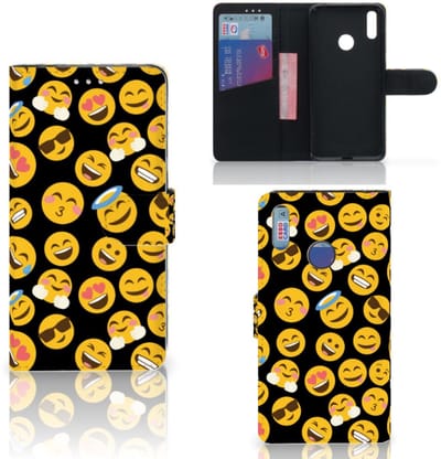 Boekhoesje voor Huawei Y7 (2019) Telefoon Hoesje Emoji