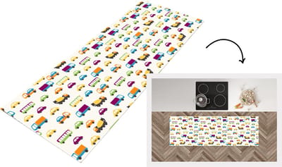 Keukenloper - Loper keuken - Auto - Patronen - Voertuigen - 150x50 cm - Keukenloper vinyl