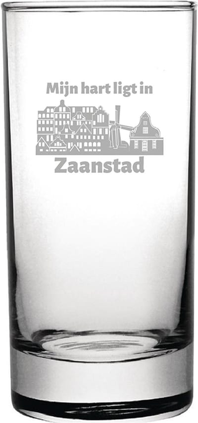 Gegraveerde longdrinkglas 28,5cl Zaanstad