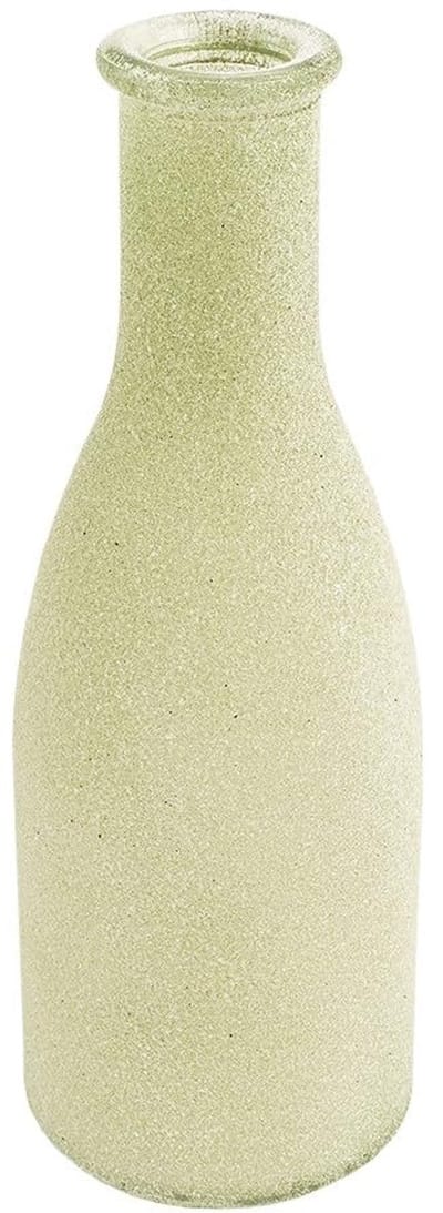 mit Herz Decoratieve fles | lente | vaas voor gedroogde bloemen of grassen | DIY | vintage | shabby chic | landhuisstijl | Ø 6 cm | 18 cm hoog (mat groen)