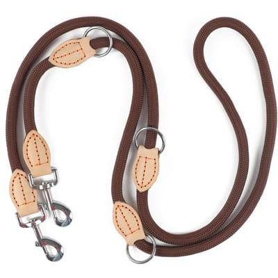 210cm Multifunctionele Middelgrote Hond Dubbele Lijn Lijnen Verstelbaar En Nylon Luxe Handsfree Kleine Hond Lijn Voor 2 Honden (Chocolate,210cm) Chocola