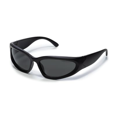 Zonnebril - Zonnebrillen - Festival bril - Rave bril - Techno - Glasses - Sportief model - Zwart - Zwarte glazen