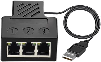 Netwerk Kabel Splitter - RJ45 Adapter - Meerdere Apparaten - Stabiele Verbinding - 0.8m Lengte - Zwart