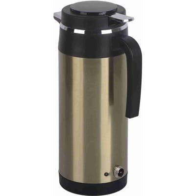 1000ML 24V Roestvrijstalen Elektrische Waterkoker voor in de Auto Reis Thermossen Verwarmende Waterfles black
