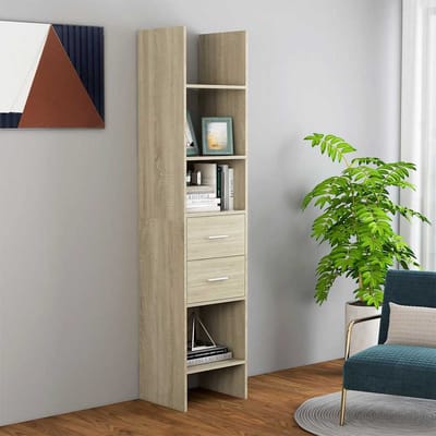 vidaXL - Boekenkast - 40x35x180 - cm - bewerkt - hout - sonoma - eikenkleurig