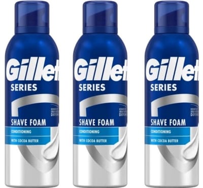 Gillette Series Scheerschuim - Met Cacaoboter - 3 x 250 ml - Voordeelverpakking