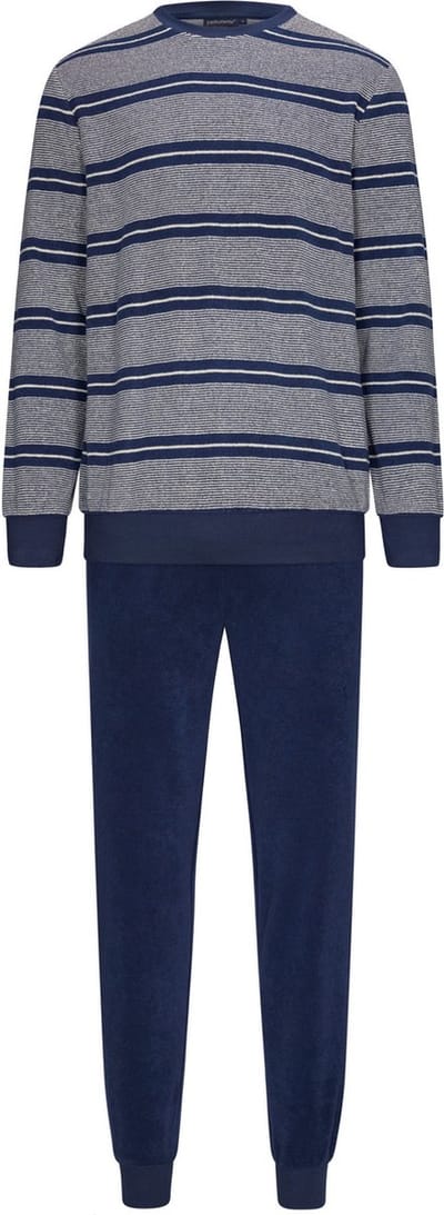 Pastunette for Men - Heren Pyjama set Dean - Grijs / Blauw - Katoen mix - Maat M