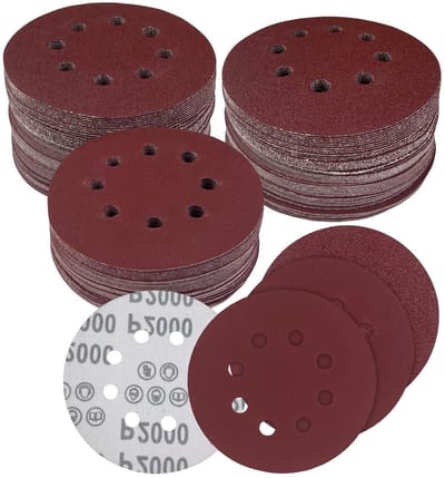 Schuurschijven Set - Schuurpapier Rond - Slijpen en Polijsten - Meerkorrelig 10-Delig - Ø 125 mm - Rood