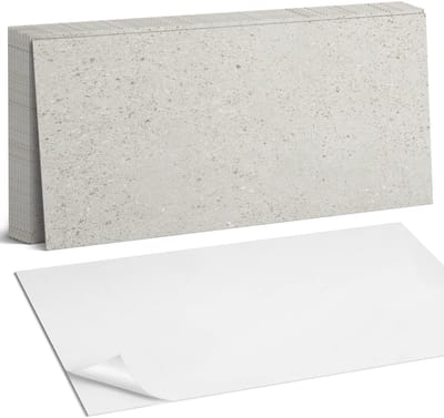 Coloray Plaktegels - Een steen met deeltjes Zelfklevende Wandtegels - 40 cm x 20 cm - Grijs Plaktegels - 10 stuks - Rechthoek PVC Tegels - Plaktegels Badkamer - Vloertegels Zelfklevend - Vinyl Tegels Zelfklevend - Portugese Tegels