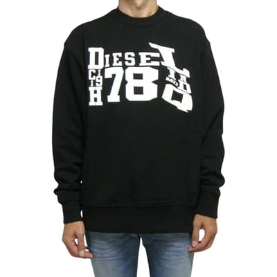 Diesel Distorted Logo Zwarte Sweatshirt