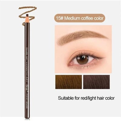 Crayon à sourcils en bois véritable, imperméable et anti-taches, crayon à sourcils en bois dur, stylo à sourcils doré