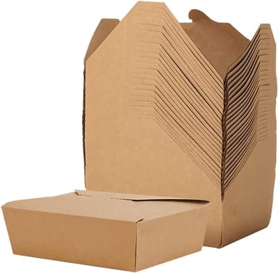 25 Stuks Kartonnen Verpakkingen voor Salades - Waterdicht en Oliebestendig voor Sandwiches, Taarten en Burgers (1500 ml)