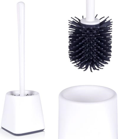 Toiletborstel Silicone met Standaard Wit - WC Borstel - Toilet