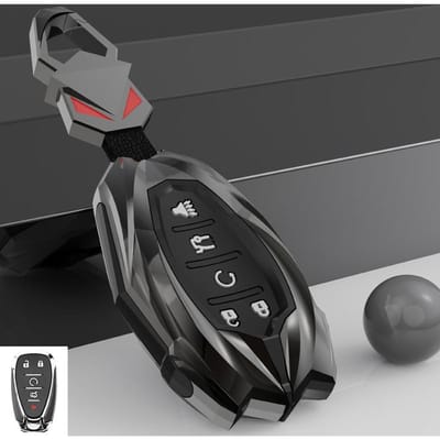 4 5 Boutons Alliage de Zinc Housse de Clé de Voiture Fob Pour Chevrolet - Chevy Malibu Camaro Cruze Traverse Sonic Volt Bolt Equinox gray