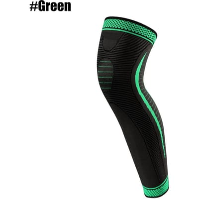 1 stuks compressie beenmouwen, been knie lange mouwen knie ondersteuning voor voetbal honkbal basketbal hardlopen fietsen gewichtheffen L black