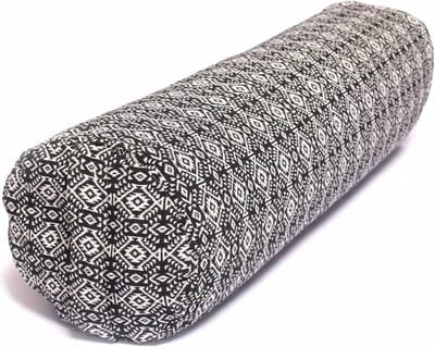 Yoga Bolster rond van biologisch katoen - zwart/wit
