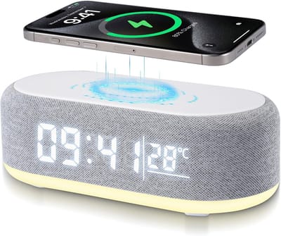 Digitale wekker 4-in-1 - Draadloze oplader - Slimme alarmklok met licht - Temperatuurweergave - ShopVlot
