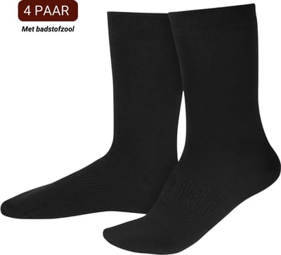 Sukats® 4 Paar Merino Wol Sokken Dames - Maat 35-38 - Badstof Zool - Verstevigde Hak en Teen - Zwart - Naadloos - Warme Sokken - Wollen Sokken - Verwarmde Sokken - Dikke Sokken - Merino Wol Casual Sokken