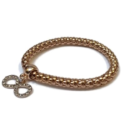Aramat Jewels | Armbanden | Stalen Armband Popcorn Infinity Rosékleur | | | |8mm | Metaal | Volwassenen | Verkleurd niet