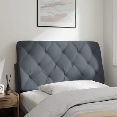 vidaXL - Hoofdbordkussen - 100 - cm - fluweel - donkergrijs