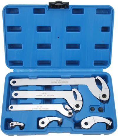 Dailygoods- Haaksleutel Set - Verstelbare Moersleutel - Arbeidsbesparend - Vervormingsbestendig - Voor Dirt Bike en Auto Reparatie - Inclusief Haak Pin