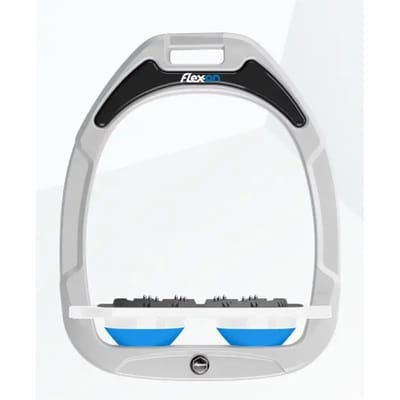 Platte Ultra Grip stijgbeugels Wit/Wit/Blauw Flex-On Green Composite