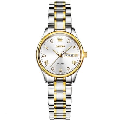 Olevs - Dameshorloge- Polshorloge - Horloge - Horlogedoos - Vrouwen - Zilver & Goud- Polsband Zilver