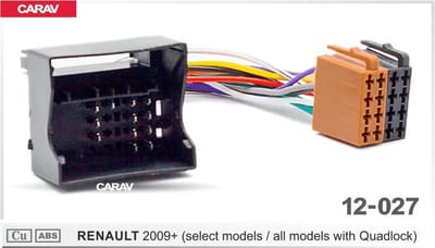 autoradio aansluitstekker Renault 2009+ alle modellen met quadlock 12-027
