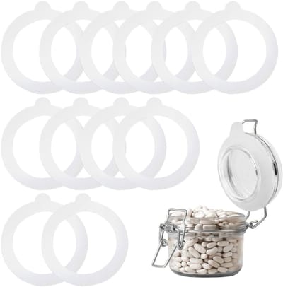 Dailygoods- Rubber Ringen 12 Stuks - Voedselveilige Siliconen - Waterdicht - Voor Inmaakpotten - 9,7 cm Buiten/7 cm Binnen - Duurzaam - Weckringen