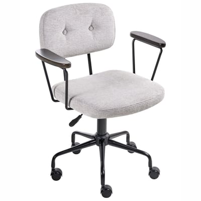ALGERITA - Bureaustoel - Lichtgrijs - Polyester