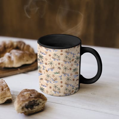 Magische Mok - Foto op Warmte Mokken - Koffiemok - Nostalgisch - Kust - Zee - Eiland - Walrus - Multi - Magic Mok - Beker - 350 ML - Theemok