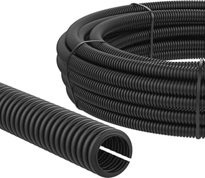 Kabelbeschermbuis Ribbels 25 m - UV-bestendig, Zwart, 14 mm Binnen diameter