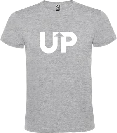 Grijs T-shirt ‘UP’ Wit Maat XS