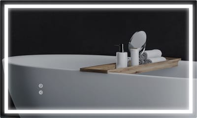 HOMCOM Badkamerspiegel Glas, Metaal 100L x 60B x 3H cm Zilver