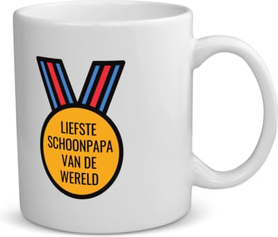 Akyol - liefste schoonpapa van de wereld koffiemok - theemok - Papa - de liefste schoonvader - vader cadeautjes - vaderdag - verjaardagscadeau - verjaardag - cadeau - geschenk - kado - gift - vader artikelen - 350 ML inhoud