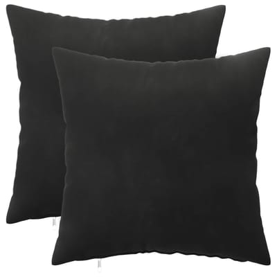 vidaXL - Kussensloop - 2 - pcs - HEERLEN - Zwart - 30 - x - 30 - cm - Fluweel