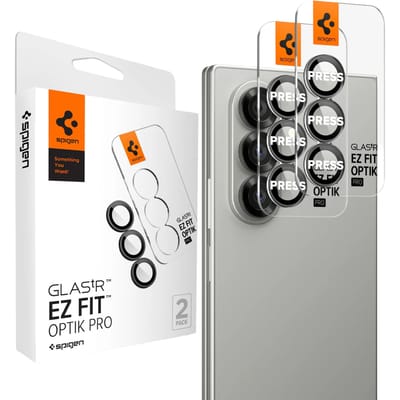 Spigen Camera Lens Protector Geschikt voor Samsung Galaxy Z Fold 8 - Glas.tR EZ Fit Optik Pro HD - 9H Tempered Glass - Gemakkelijke Installatie - Zwart 2-Pack