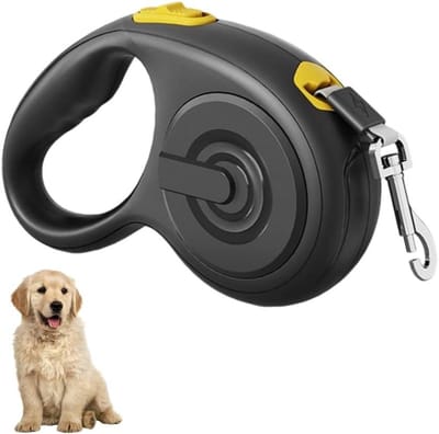 Dailygoods- Hondenriem 3 meter - Uitschuifbaar - 360° Draaibaar - Antiklit - Semi-automatisch Vergrendelingssysteem - Geschikt voor Honden tot 15 kg - Uitlaatlijn
