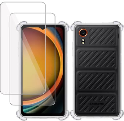 TechNow Hoesje + 2x Screenprotector geschikt voor Samsung Galaxy Xcover 7 Pro Hoesje Screenprotector - Tempered Glass - Extreme Shock Case Transparant