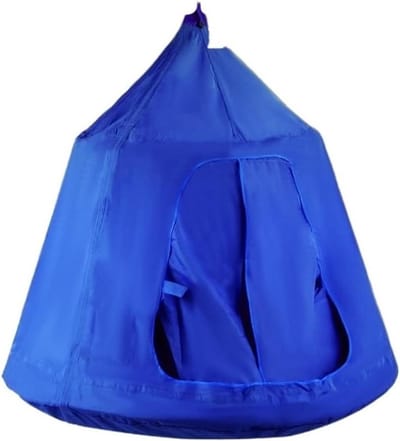 Hangmat Tent - Schommelstoel Buiten - Ontspannen Buiten - Met Sfeervolle Verlichting - 110 cm Breed - Blauw