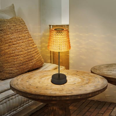 Globo Solar-tafellamp 36634-2A in 2 per set zwart/amber