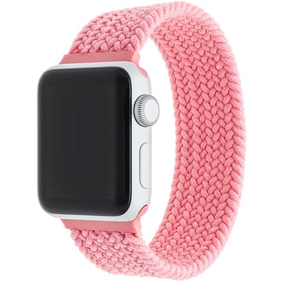 2+1 | Apple Watch Bandje - Nylon - Gevlochten Solo - Roze Punch