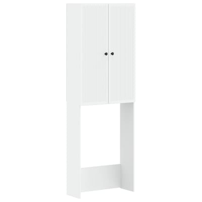 vidaXL - Toiletkast - EDE - Wit - 66 - x - 25,5 - x - 190 - cm - Bewerkt - hout