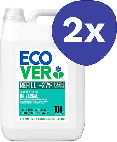 Ecover Vloeibaar Wasmiddel Universal (100 wasbeurten) (2x 5L)