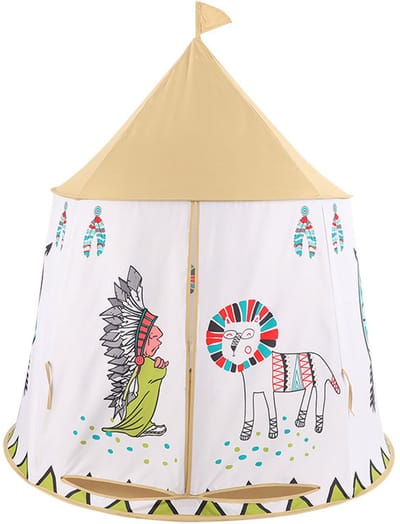 Tent voor peuters - Draagbare pop-up tent - Indiase kegelvormige tent - Tent in prinsessen-/prinsenkasteelstijl - Speelhuisje voor binnen en buiten - Verjaardagscadeau voor jongens en meisjes - 116*116*130 cm -Stijl 1