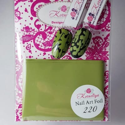 Korneliya Nailart folie - Transfer folie - Nagel Folie Mat CraquelÃ© Olijfgroen 220