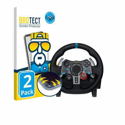 BROTECT - Screenprotector voor Logitech G29 Driving Force Gaming Racewiel - Folie Beschermfolie transparant volledig dekking - 2 Stuks