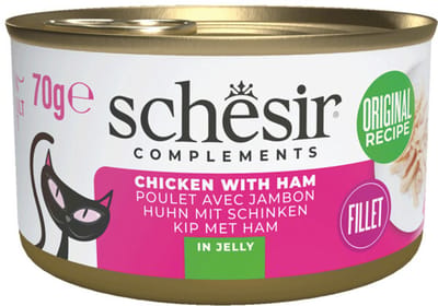 Schesir Complementary Kattenvoer Kip & Ham in Gelei - 12 x 70 gr - Voordeelverpakking