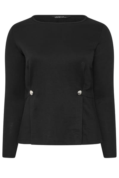 Limited Collection Zwarte Top Met Knoopdetails In De Taille Size 38
